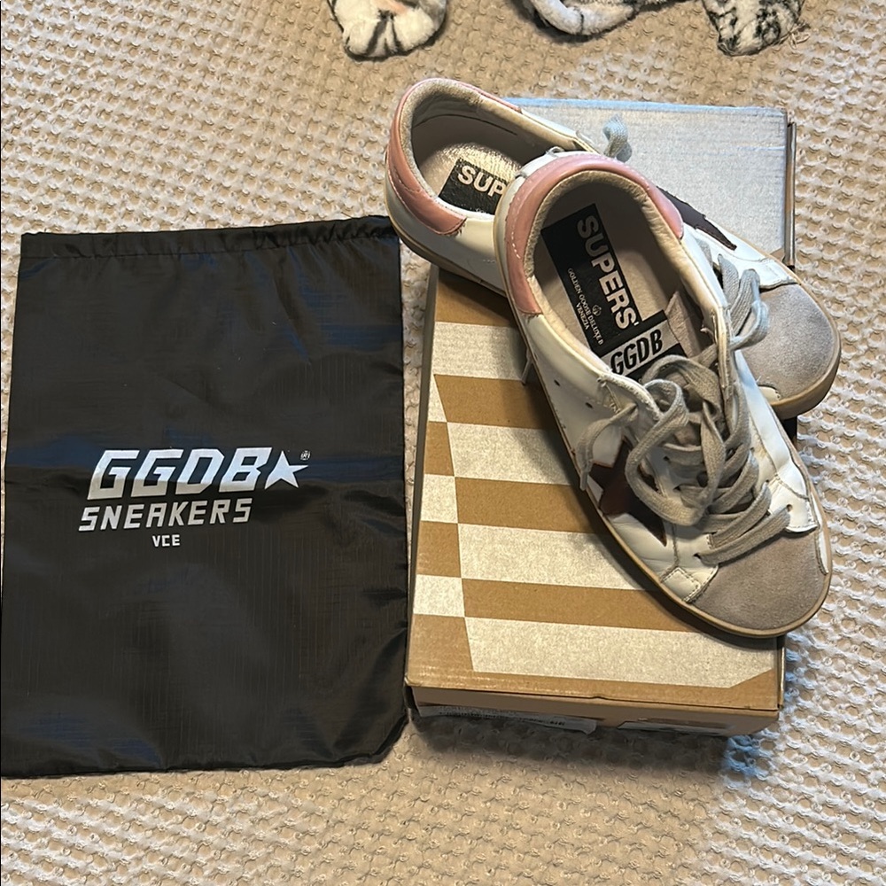 Women's Sneakers - White and Pink